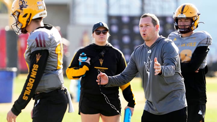 Arizona State head coach Kenny Dillingham during the Sun Devils' practice on Dec. 20, 2024. Arizona State head coach Kenny Dillingham during the Sun Devils' practice on Dec. 20, 2024.