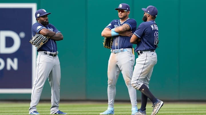 Manuel Margot and Jose Siri join Randy Arozarena's arm-crossed pose.