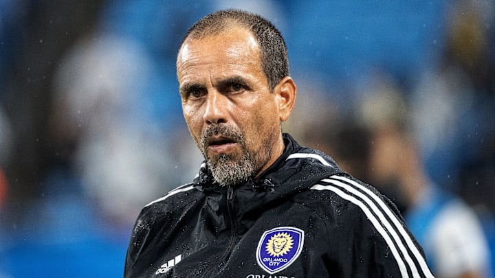 Orlando City head coach Oscar Perreira before a match earlier this season at Charlotte.
