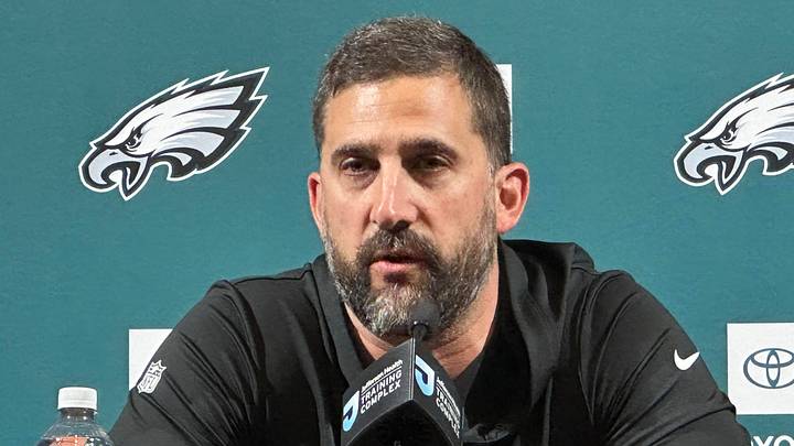 Nick Sirianni speaks with reporters on May 26, 2026