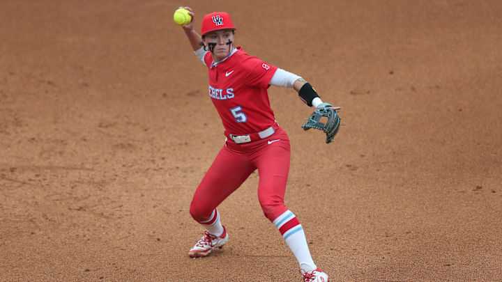 May 7, 2025; Athens, GA, USA; Ole Miss infielder Ashton Lansdell (5) throws the ball to first base for an out during a game against Florida at Jack Turner Stadium. Mandatory Credit: Mady Mertens-Imagn Images May 7, 2025; Athens, GA, USA; Ole Miss infielder Ashton Lansdell (5) throws the ball to first base for an out during a game against Florida at Jack Turner Stadium. Mandatory Credit: Mady Mertens-Imagn Images
