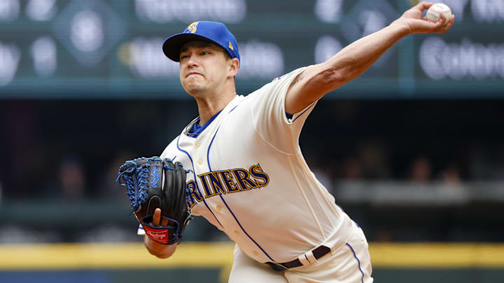 May 28, 2023; Seattle, Washington, USA; Seattle Mariners starting pitcher Marco Gonzales (7) throws