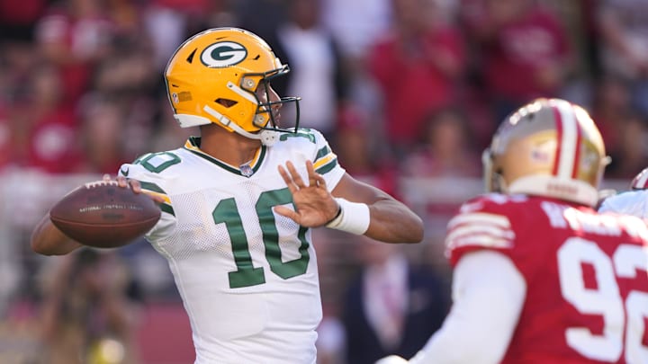 Green Bay Packers quarterback Jordan Love will face the San Francisco 49ers on Sunday at Lambeau Field.