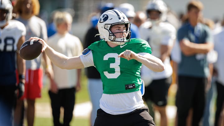 BYU quarterback McCae Hillstead at Spring camp