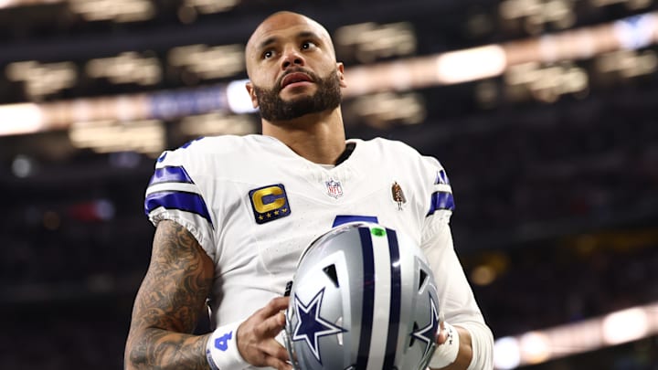 Dallas Cowboys quarterback Dak Prescott before a game against the Minnesota Vikings at AT&T Stadium. Dallas Cowboys quarterback Dak Prescott before a game against the Minnesota Vikings at AT&T Stadium.