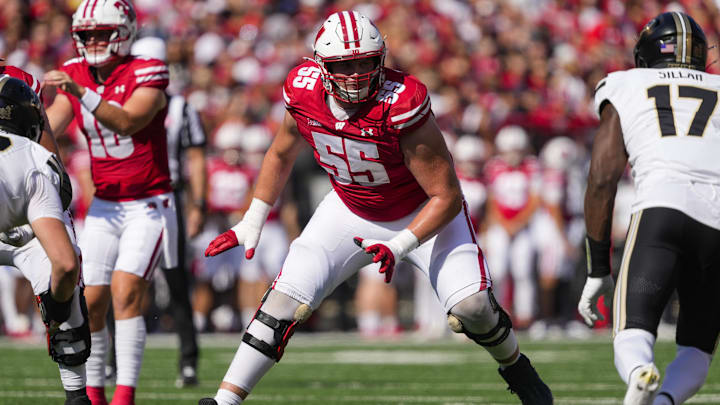 Wisconsin Badgers offensive lineman Kevin Heywood. 
