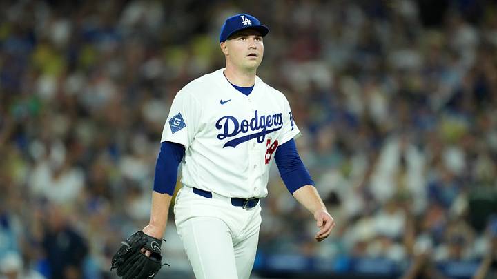 Aug 10, 2026; Los Angeles, California, USA; Los Angeles Dodgers pitcher Tarik Skubal (29) reacts at the end of the firth inning against the Kansas City Royals at Dodger Stadium. Mandatory Credit: Kirby Lee-Imagn Images Aug 10, 2026; Los Angeles, California, USA; Los Angeles Dodgers pitcher Tarik Skubal (29) reacts at the end of the firth inning against the Kansas City Royals at Dodger Stadium. Mandatory Credit: Kirby Lee-Imagn Images