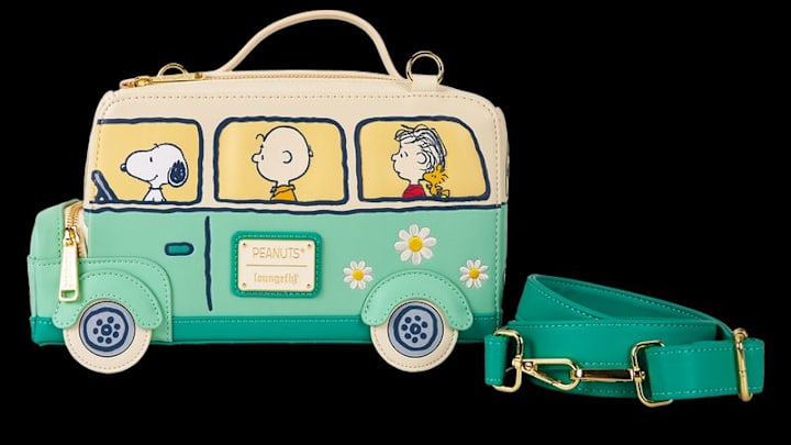 Loungefly Peanuts Gang Road Trip Bus Light Up Figural Crossbody Bag