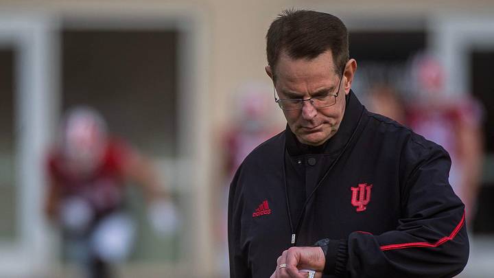 Indiana Head Coach Curt Cignetti during spring football practice at Memorial Stadium on Thursday, April 2, 2026.
