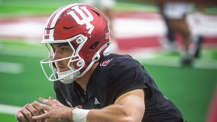 Indiana's Grant Wilson (2) during Indiana football spring practice on Thursday, April 16, 2026.