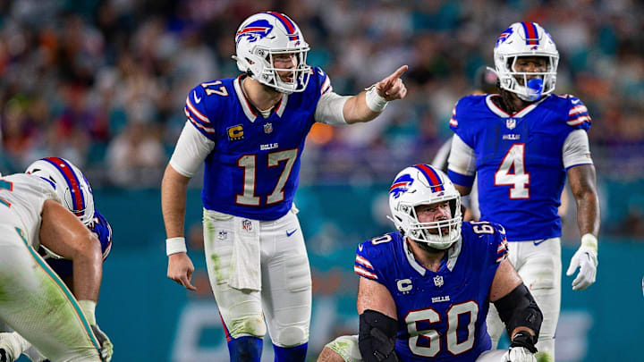 Buffalo Bills quarterback Josh Allen (17) in action agains the Miami Dolphins during NFL football