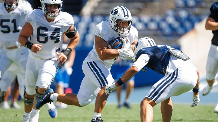 BYU running back Sione Moa at the Fall Camp scrimmage BYU running back Sione Moa at the Fall Camp scrimmage