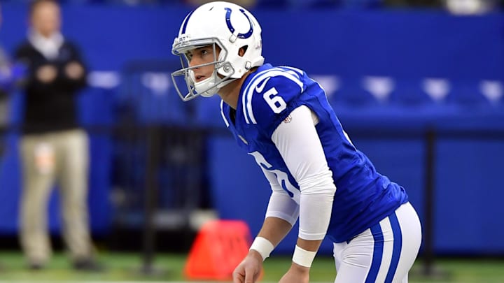 Oct 17, 2021; Indianapolis, Indiana, USA; Indianapolis Colts kicker Michael Badgley (6) warms up before the match against the Houston Texans at Lucas Oil Stadium. Mandatory Credit: Marc Lebryk-Imagn Images Oct 17, 2021; Indianapolis, Indiana, USA; Indianapolis Colts kicker Michael Badgley (6) warms up before the match against the Houston Texans at Lucas Oil Stadium. Mandatory Credit: Marc Lebryk-Imagn Images