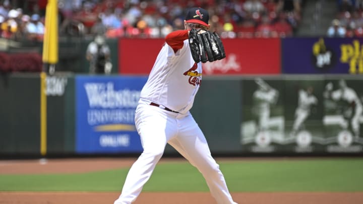 Jul 2, 2023; St. Louis, Missouri, USA; St. Louis Cardinals starting pitcher Jordan Montgomery (47)