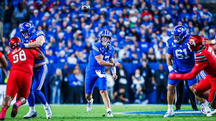 BYU quarterback Bear Bachmeier against Utah
