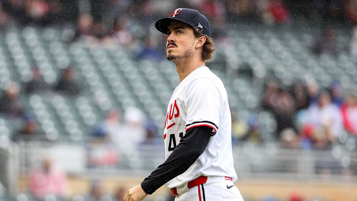 May 21, 2025; Minneapolis, Minnesota, USA; Minnesota Twins pitcher Joe Ryan (41) looks on in the eighth inning during game one of a doubleheader against the Cleveland Guardians at Target Field. Mandatory Credit: Matt Krohn-Imagn Images May 21, 2025; Minneapolis, Minnesota, USA; Minnesota Twins pitcher Joe Ryan (41) looks on in the eighth inning during game one of a doubleheader against the Cleveland Guardians at Target Field. Mandatory Credit: Matt Krohn-Imagn Images