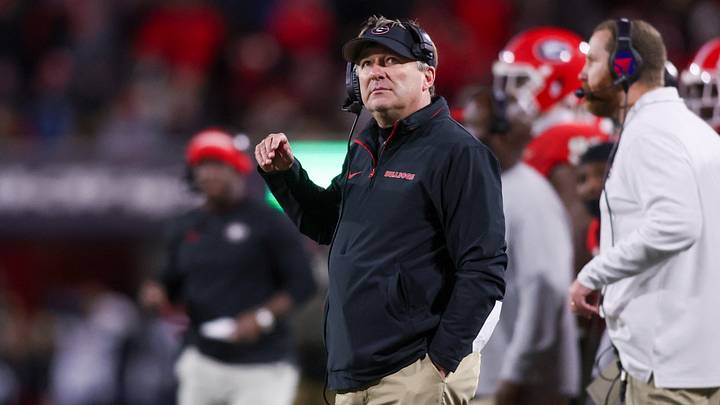 Nov 29, 2024; Athens, Georgia, USA; Georgia Bulldogs head coach Kirby Smart on the sideline against the Georgia Tech Yellow Jackets in the third quarter at Sanford Stadium. Mandatory Credit: Brett Davis-Imagn Images