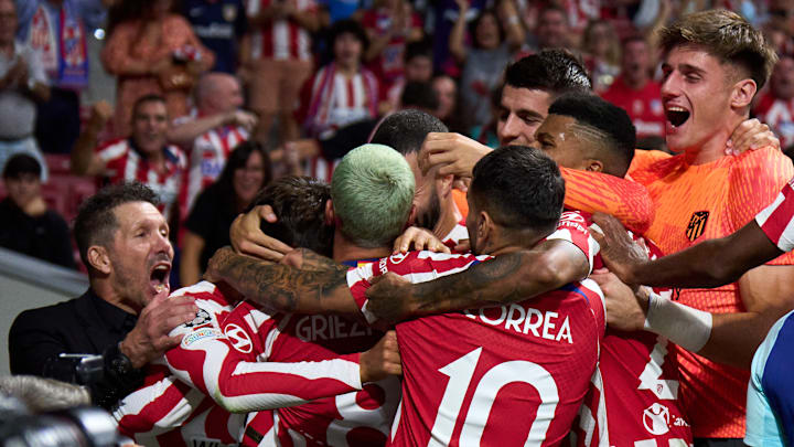 Antoine Griezmann esulta dopo un gol nel finale