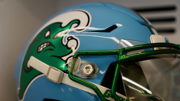 Teal Tulane Green Wave Helmet