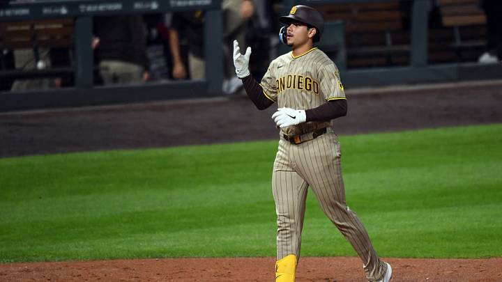 Sep 16, 2026; Denver, Colorado, USA; San Diego Padres catcher Ethan Salas (8) celebrates after hitting a home run in the second inning against the Colorado Rockies at Coors Field. Mandatory Credit: Christopher Hanewinckel-Imagn Images Sep 16, 2026; Denver, Colorado, USA; San Diego Padres catcher Ethan Salas (8) celebrates after hitting a home run in the second inning against the Colorado Rockies at Coors Field. Mandatory Credit: Christopher Hanewinckel-Imagn Images
