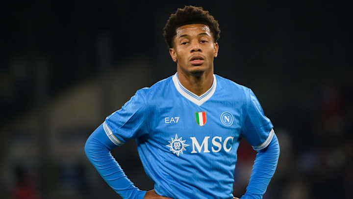David Neres of SSC Napoli looks on during the Serie A 2025/...