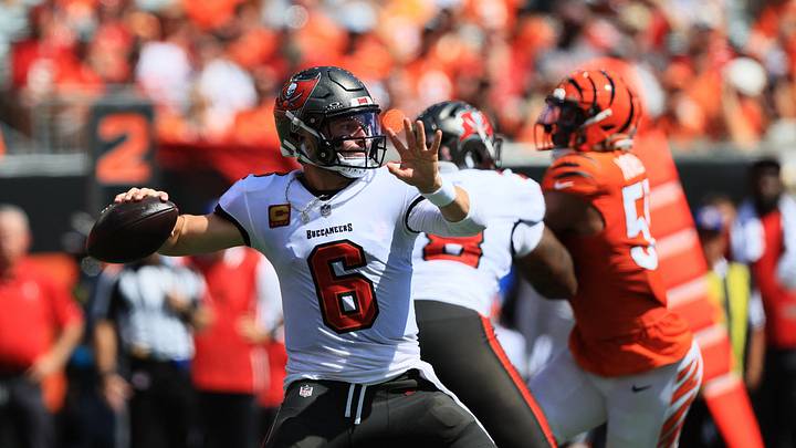 The Tampa Bay Buccaneers and quarterback Baker Mayfield are favored in Week 2. The Tampa Bay Buccaneers and quarterback Baker Mayfield are favored in Week 2.