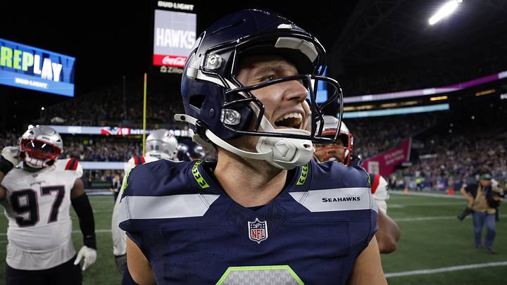 Sep 9, 2026; Seattle, Washington, USA; Seattle Seahawks quarterback Drew Lock (2) reacts after defeating the New England Patriots at Lumen Field. Mandatory Credit: Joe Nicholson-Imagn Images Sep 9, 2026; Seattle, Washington, USA; Seattle Seahawks quarterback Drew Lock (2) reacts after defeating the New England Patriots at Lumen Field. Mandatory Credit: Joe Nicholson-Imagn Images