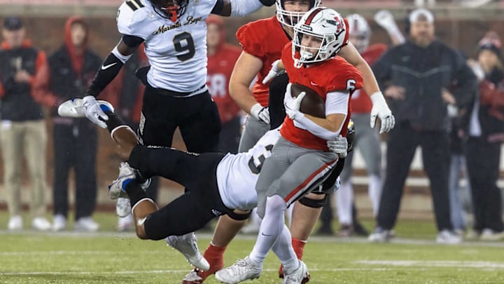 Argyle running back Watson Bell ran for 1,329 yards and 20 touchdowns last year. He is shown running the ball against Dallas South Oak Cliff in a Class 5A Division II semifinal game on Dec. 13. 
