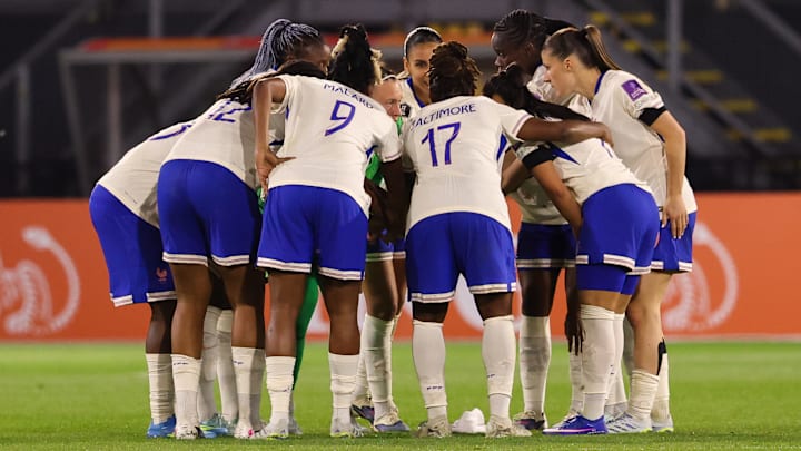 L'équipe de France féminine avant le match face aux Pays-Bas