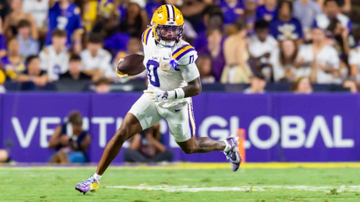 Zavion Thomas 0, LSU Tigers take on the Southeastern Louisiana. Sept 20, 2025; Baton Rouge, Louisiana, USA; at Tiger Stadium.