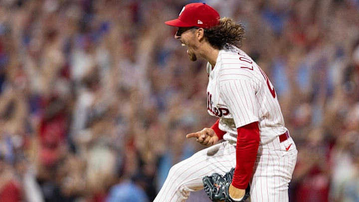 Aug 9, 2023; Philadelphia, Pennsylvania, USA; Philadelphia Phillies starting pitcher Michael