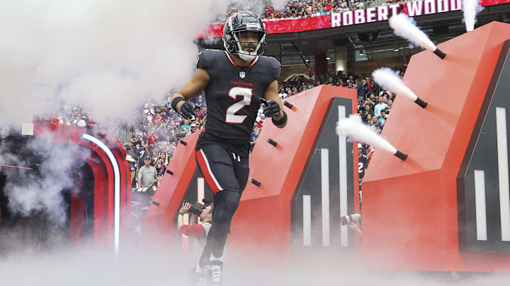 Dec 15, 2024; Houston Texans wide receiver Robert Woods (2) runs onto the field before the game against the Miami Dolphins at NRG Stadium. Mandatory Credit: Troy Taormina-Imagn Images
