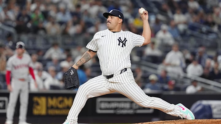 Sep 12, 2024; Bronx, New York, USA; New York Yankees pitcher Nestor Cortes (65) delivers a pitch against the Boston Red Sox during the second inning at Yankee Stadium. Mandatory Credit: Gregory Fisher-Imagn Images Sep 12, 2024; Bronx, New York, USA; New York Yankees pitcher Nestor Cortes (65) delivers a pitch against the Boston Red Sox during the second inning at Yankee Stadium. Mandatory Credit: Gregory Fisher-Imagn Images