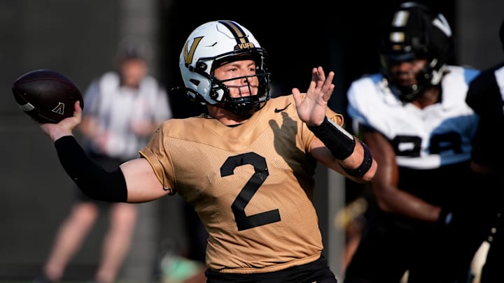 Vanderbilt quarterback Diego Pavia spent more time off to the side in Fall camp this season