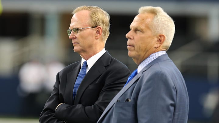 New York Giants executive vice president Steve Tisch (right) and president John K. Mara. 