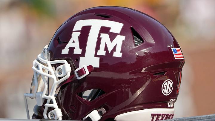 A general view of a Texas A&M Aggies helmet against the Missouri Tigers during the first half of the game at Faurot Field at Memorial Stadium. A general view of a Texas A&M Aggies helmet against the Missouri Tigers during the first half of the game at Faurot Field at Memorial Stadium.