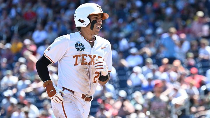 Jun 15, 2026; Omaha, NE, USA; Texas Longhorns shortstop Adrian Rodriguez Jun 15, 2026; Omaha, NE, USA; Texas Longhorns shortstop Adrian Rodriguez