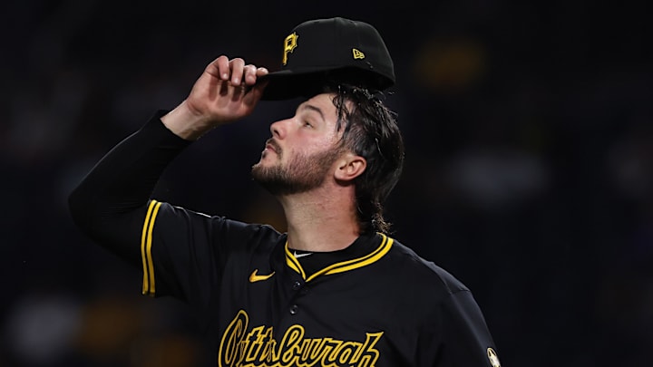 Sep 16, 2025; Pittsburgh, Pennsylvania, USA;  Pittsburgh Pirates starting pitcher Paul Skenes (30) pitches against the Chicago Cubs during the third inning at PNC Park. Mandatory Credit: Charles LeClaire-Imagn Images