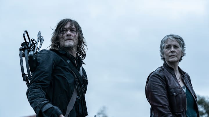 Norman Reedus as Daryl Dixon, Melissa McBride as Carol Peletier - The Walking Dead: Daryl Dixon _ Season 2, Episode 6 - Photo Credit: Stéphanie Branchu/AMC