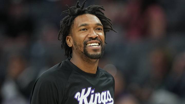 Apr 5, 2026; Sacramento, California, USA; Sacramento Kings guard Malik Monk (0) before the game against the LA Clippers at Golden 1 Center. Mandatory Credit: Darren Yamashita-Imagn Images