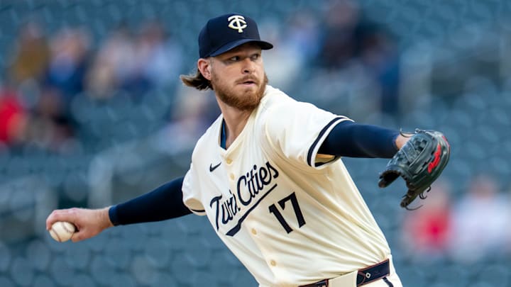 Minnesota Twins starting pitcher Bailey Ober delivers a pitch against the Chicago White Sox in the first inning at Target Field in Minneapolis on April 22, 2025. Minnesota Twins starting pitcher Bailey Ober delivers a pitch against the Chicago White Sox in the first inning at Target Field in Minneapolis on April 22, 2025.