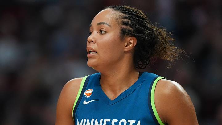 Aug 12, 2026; Portland, Oregon, USA; Minnesota Lynx forward Napheesa Collier (24) looks on during the second half against the Portland Fire at Moda Center. Mandatory Credit: Soobum Im-Imagn Images