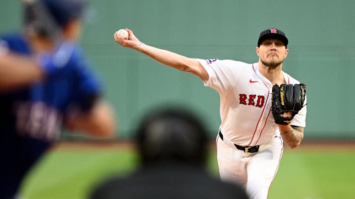 May 7, 2025; Boston, Massachusetts, USA; Boston Red Sox starting pitcher Tanner Houck (89) pitches against the Texas Rangers during the first inning at Fenway Park. Mandatory Credit: Brian Fluharty-Imagn Images May 7, 2025; Boston, Massachusetts, USA; Boston Red Sox starting pitcher Tanner Houck (89) pitches against the Texas Rangers during the first inning at Fenway Park. Mandatory Credit: Brian Fluharty-Imagn Images