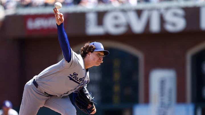 Apr 23, 2026; San Francisco, California, USA; Los Angeles Dodgers starting pitcher Tyler Glasnow (31) pitches the ball against the San Francisco Giants during the sixth inning at Oracle Park. Mandatory Credit: Kelley L Cox-Imagn Images Apr 23, 2026; San Francisco, California, USA; Los Angeles Dodgers starting pitcher Tyler Glasnow (31) pitches the ball against the San Francisco Giants during the sixth inning at Oracle Park. Mandatory Credit: Kelley L Cox-Imagn Images