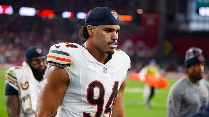 Chicago Bears defensive end Austin Booker against the Arizona Cardinals. Mandatory Credit: Mark J. Rebilas-Imagn Images Chicago Bears defensive end Austin Booker against the Arizona Cardinals. Mandatory Credit: Mark J. Rebilas-Imagn Images