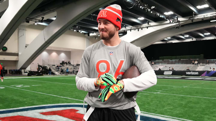 Feb 2, 2026; San Francisco, CA, USA; Buffalo Bills tight end Dalton Kincaid (86) during AFC practice at the NFL Flag Fieldhouse at Moscone Center South Building Feb 2, 2026; San Francisco, CA, USA; Buffalo Bills tight end Dalton Kincaid (86) during AFC practice at the NFL Flag Fieldhouse at Moscone Center South Building