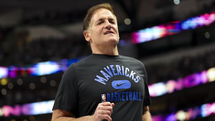Nov 6, 2024; Dallas, Texas, USA; Dallas Mavericks minority owner Mark Cuban during the first half against the Chicago Bulls at American Airlines Center. Mandatory Credit: Kevin Jairaj-Imagn Images
