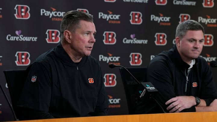 Cincinnati Bengals head coach Zac Taylor introduced new defensive coordinator Al Golden at Paycor Stadium on Jan. 27, 2025.