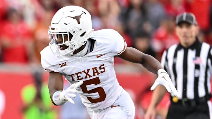 Oct 21, 2023; Houston, Texas, USA; Texas Longhorns defensive back Malik Muhammad (5) in action.