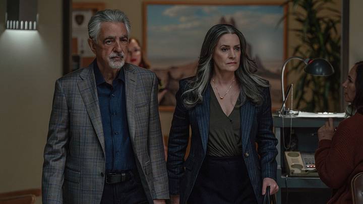 Joe Mantegna as David Rossi and Paget Brewster as Emily Prentiss in Criminal Minds: Evolution, episode 7, season 19 streaming on Paramount+, 2026. CREDIT: Michael Yarish/Paramount+ © 2026 ABC Studios Inc. and CBS Studios Inc. All Rights Reserved. Joe Mantegna as David Rossi and Paget Brewster as Emily Prentiss in Criminal Minds: Evolution, episode 7, season 19 streaming on Paramount+, 2026. CREDIT: Michael Yarish/Paramount+ © 2026 ABC Studios Inc. and CBS Studios Inc. All Rights Reserved.